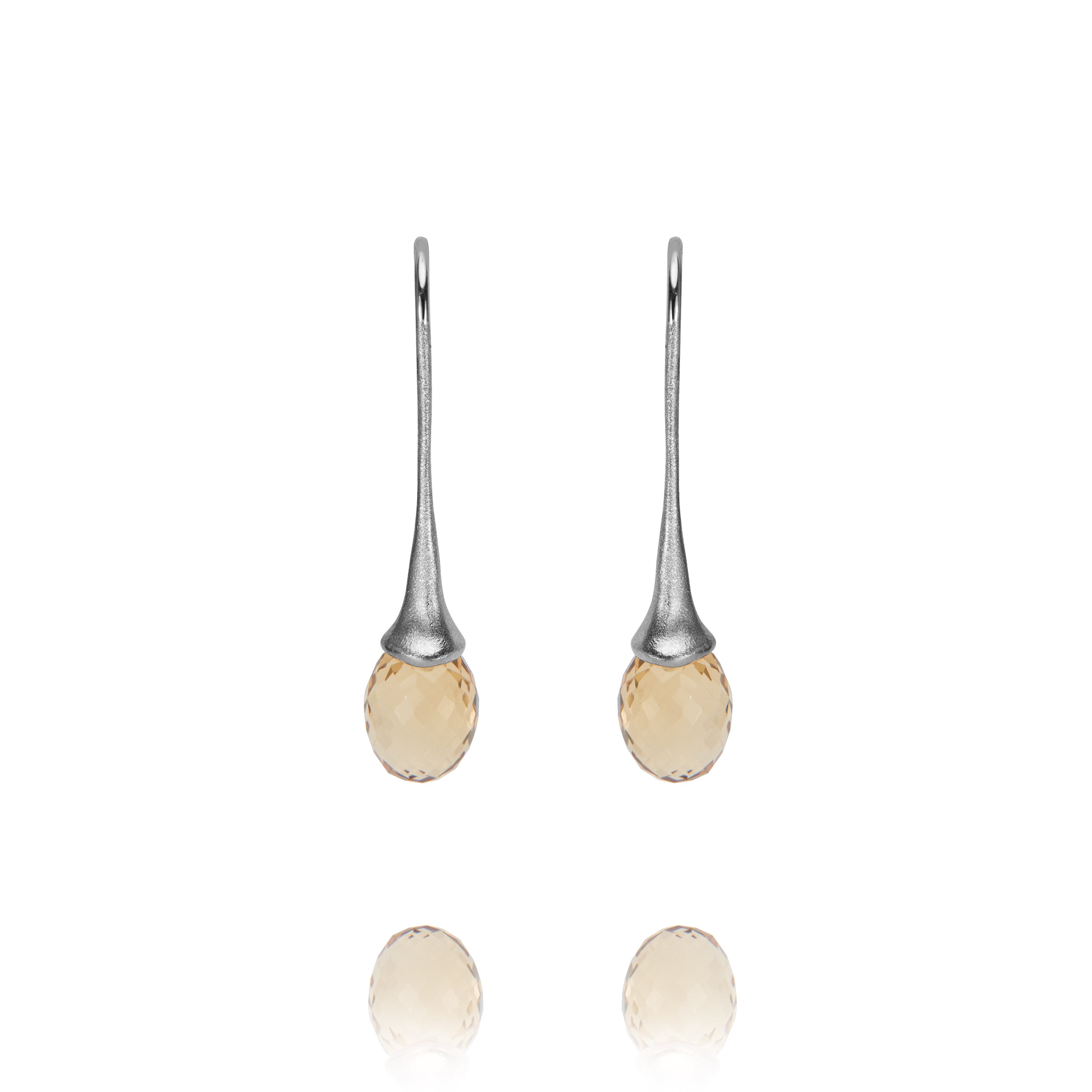 Olivia boucles d'oreilles "Champagne Quartz" 925/-