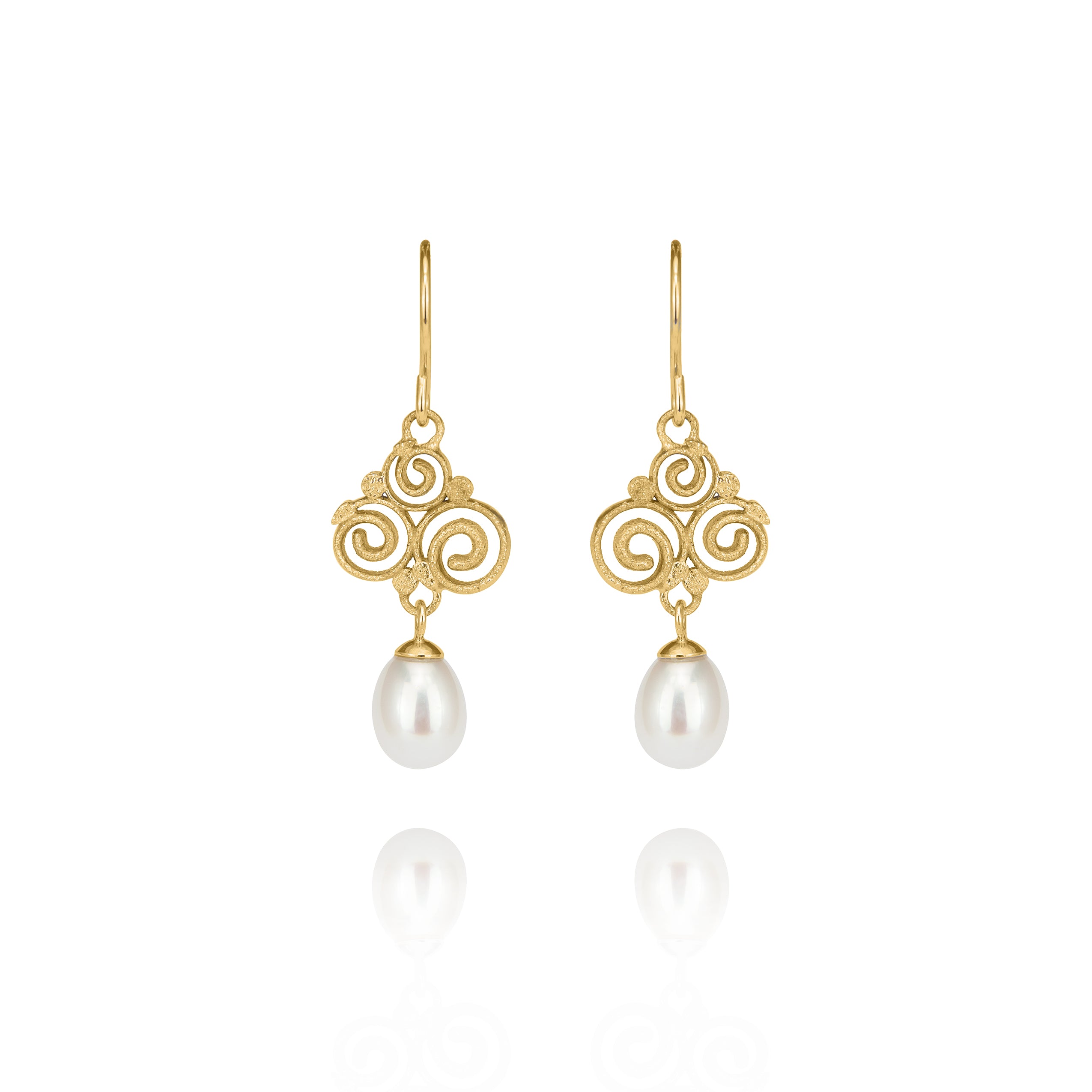 Grace earrings 925/- with pearl teardrop