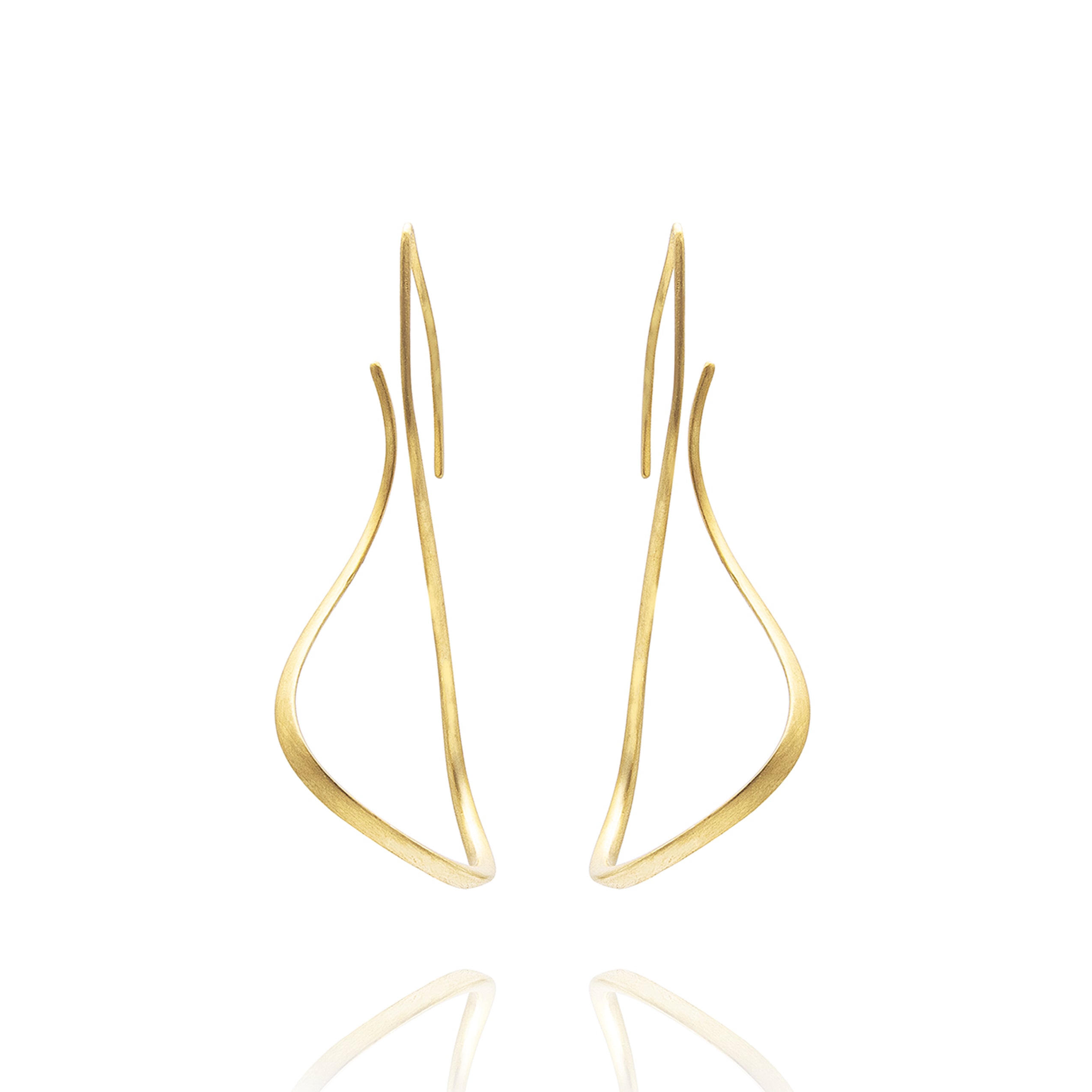 Cascade earrings "move" in 585 gold