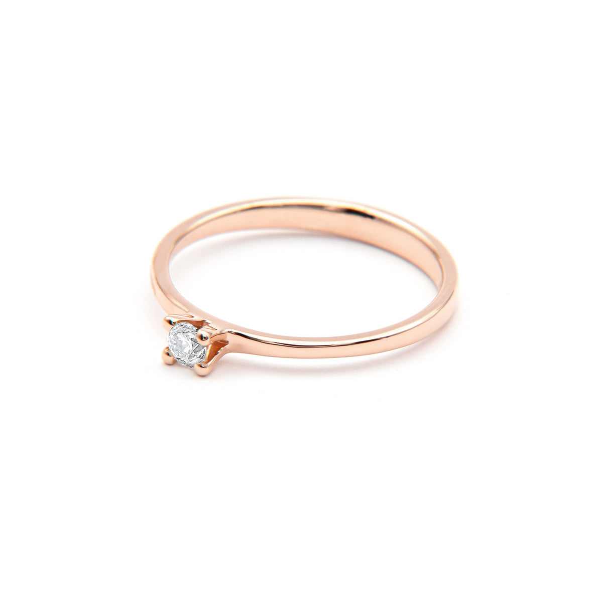 Belofte ring "1" in goud met briljant geslepen diamant 0.10ct.