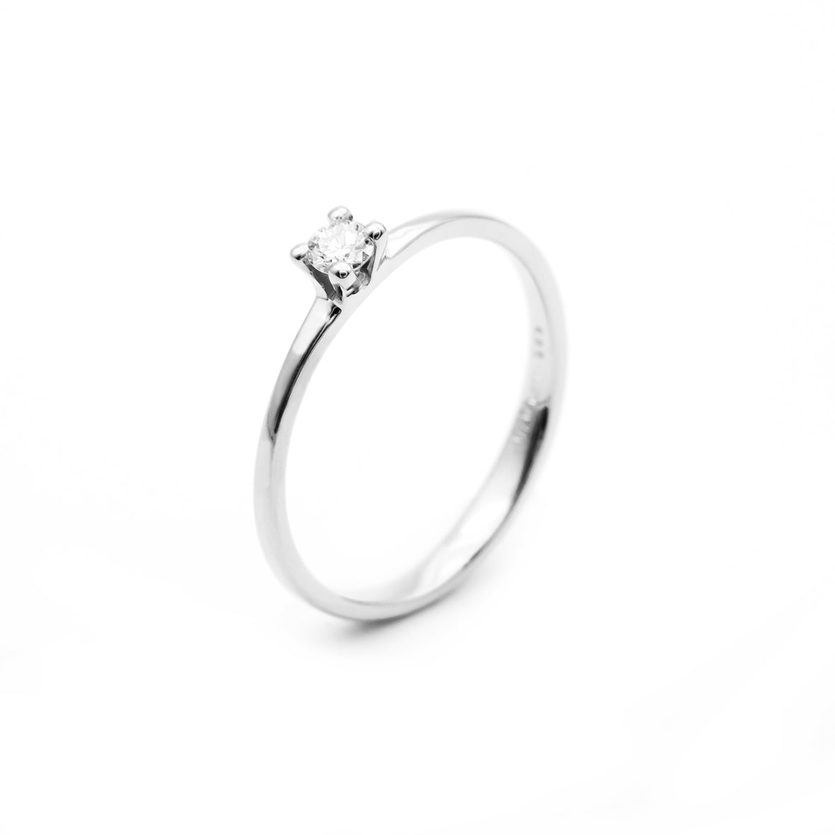 Promise ring "1" in gold with brilliant 0.10ct.