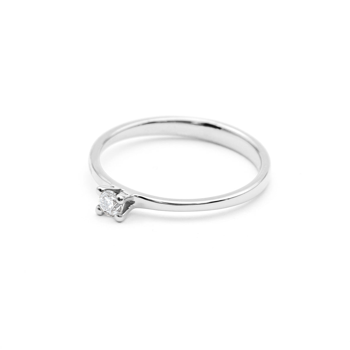 Belofte ring "1" in goud met briljant geslepen diamant 0.10ct.