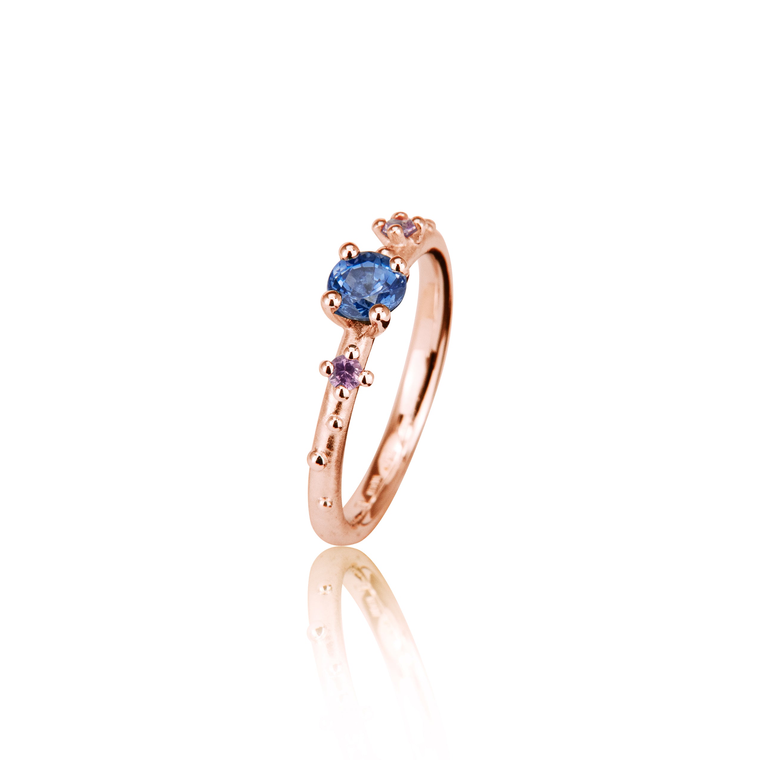 Shine-ring "Blue" i guld med safirer